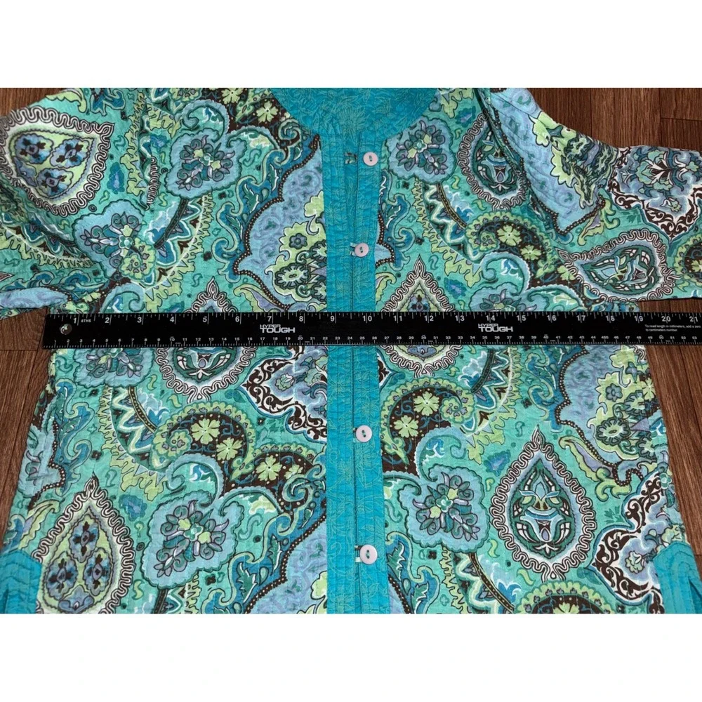 Laurence & Co Quilted Paisley Print‎ Button Front Jacket Women's M